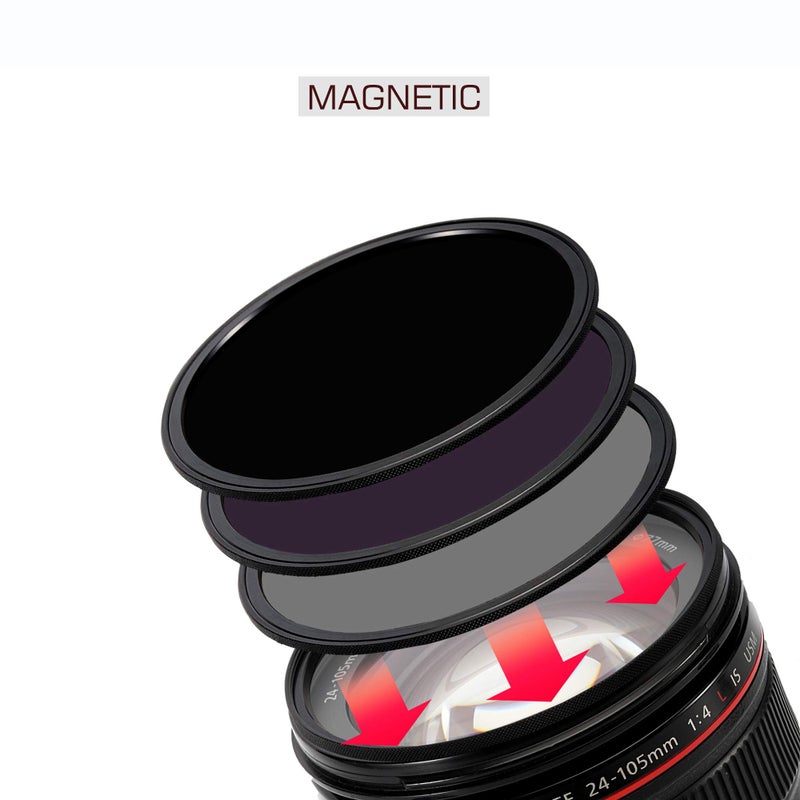 Kase Wolverine 82mm Entry Kit Magnetic Shockproof Tempered Optical Glass Filter Includes Magnetic CPL MCUV ND64 Lens Cap & Case - Image 2